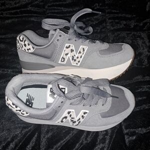 New Balance 574 PlusShadow Grey Leopard Print (Women's)